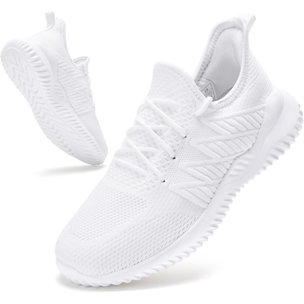 Women's White Imported Slip On Memory Foam Lightweight Comfort Casual Sneakers